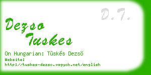 dezso tuskes business card